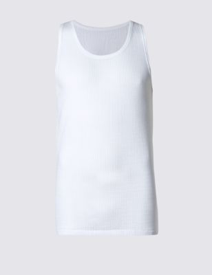 2 Pack Pure Cotton Cellular Vests with StayNEW&trade;